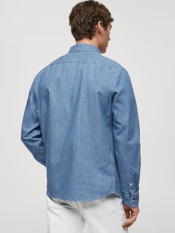 Camisa manga larga índigo