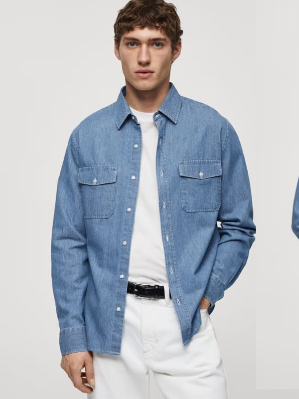 Camisa manga larga índigo