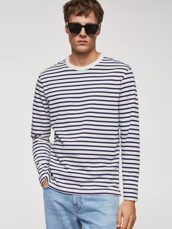 Camiseta manga larga a rayas