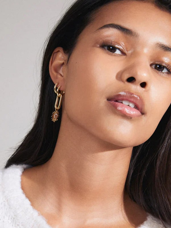 Dije Solar con cristales Oro 18k