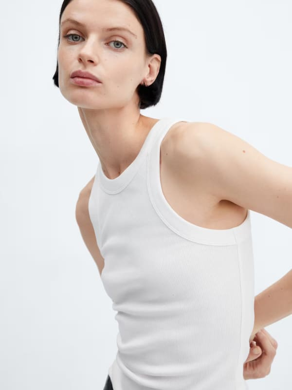 Top acanalado en algodón