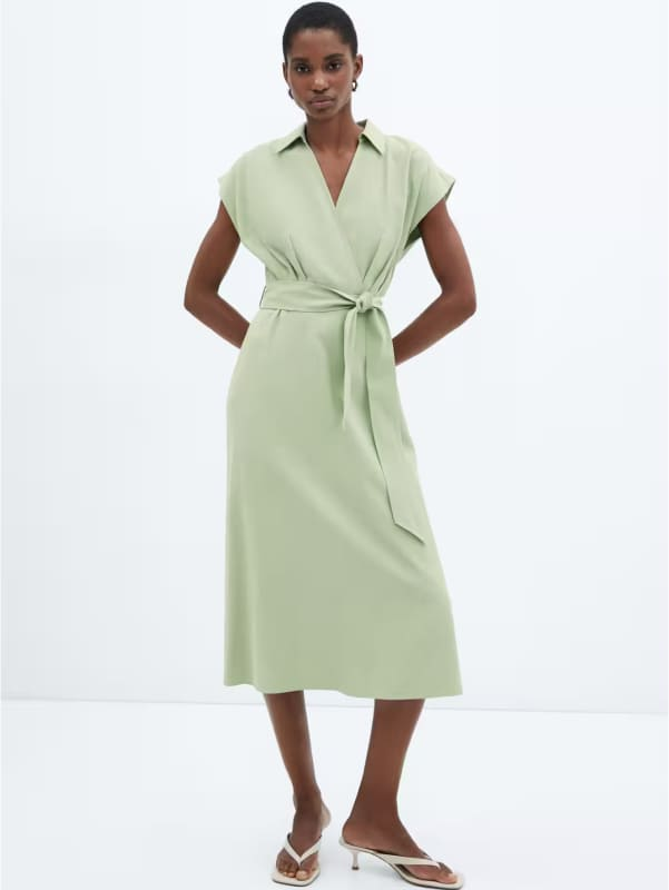 Vestido largo con cinturón